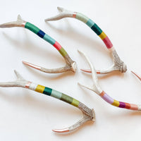 Small Axis Wool Wrapped Deer Antler with Copper