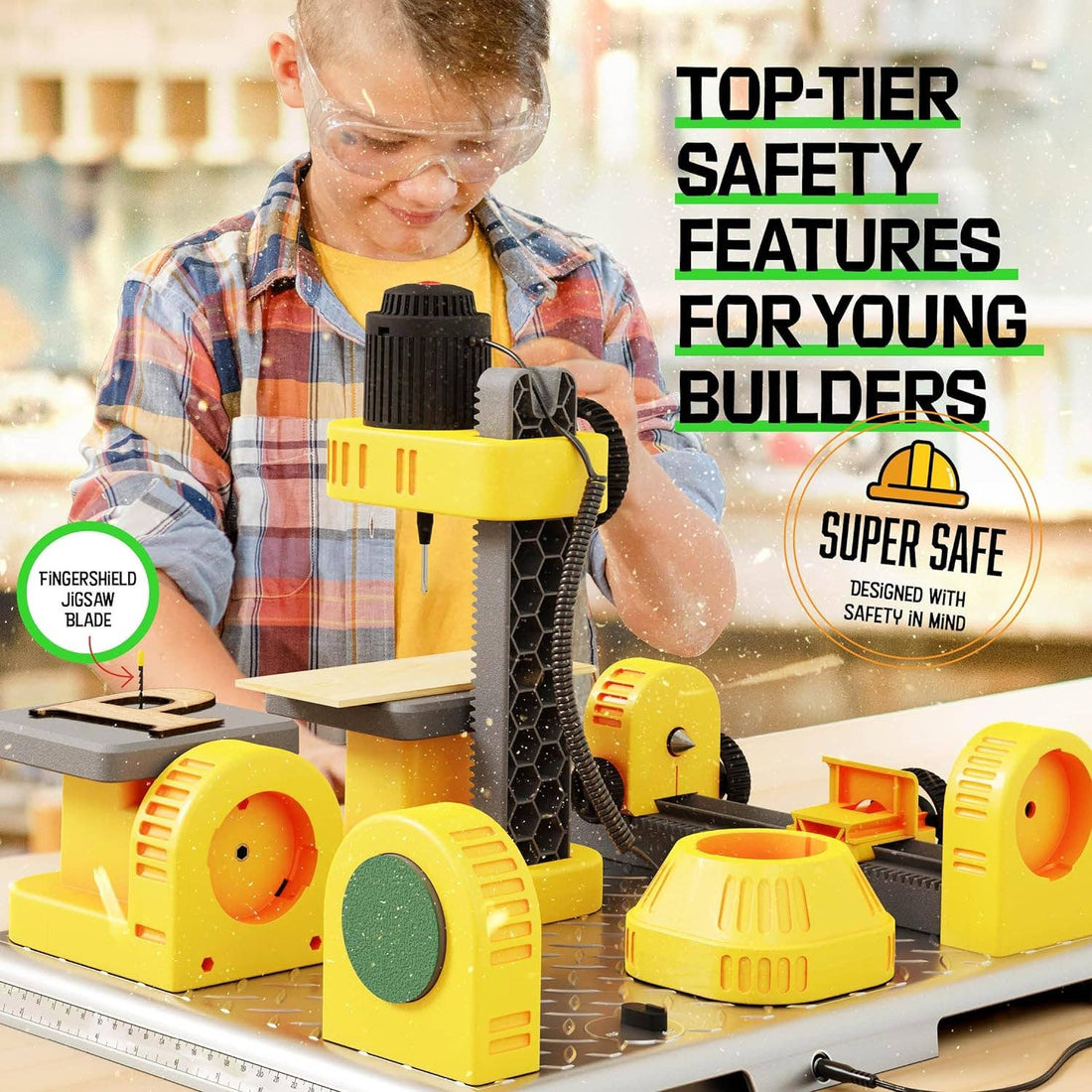 4 in 1 Woodworking Station for Kids