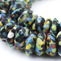 Jumbo Fused Rondelle Recycled Glass Bead Necklace