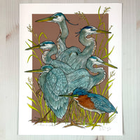 A Siege of Herons - Archival Print