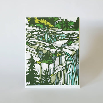 Mountain Waterfall Landscape Fine Art Blank Notecard