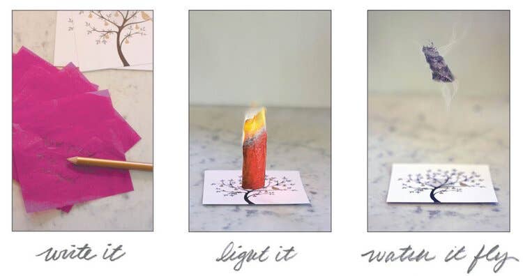 Cherry Flying Wish Paper