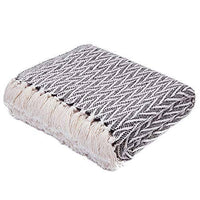 Seafoam and White Herringbone Throw Blanket
