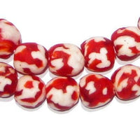 Crimson Red Fused Recycled Glass Bead Necklace