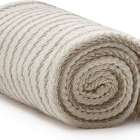100% Cotton Cream Bird's Eye Throw Blanket