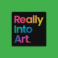 Black Really Into Art Iron On Patch