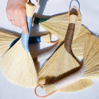 Tampico Wing Broom: Pink / Leather Cord
