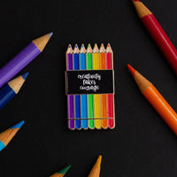 Rainbow Colored Pencils Set Enamel Pin