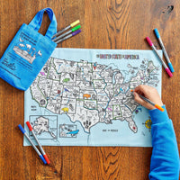 US Map Coloring Mat