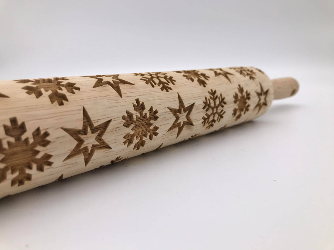 Embossed Snowflake Rolling Pin