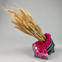 Black and Silver Twill with Pink