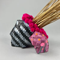 Black and Silver Twill with Pink