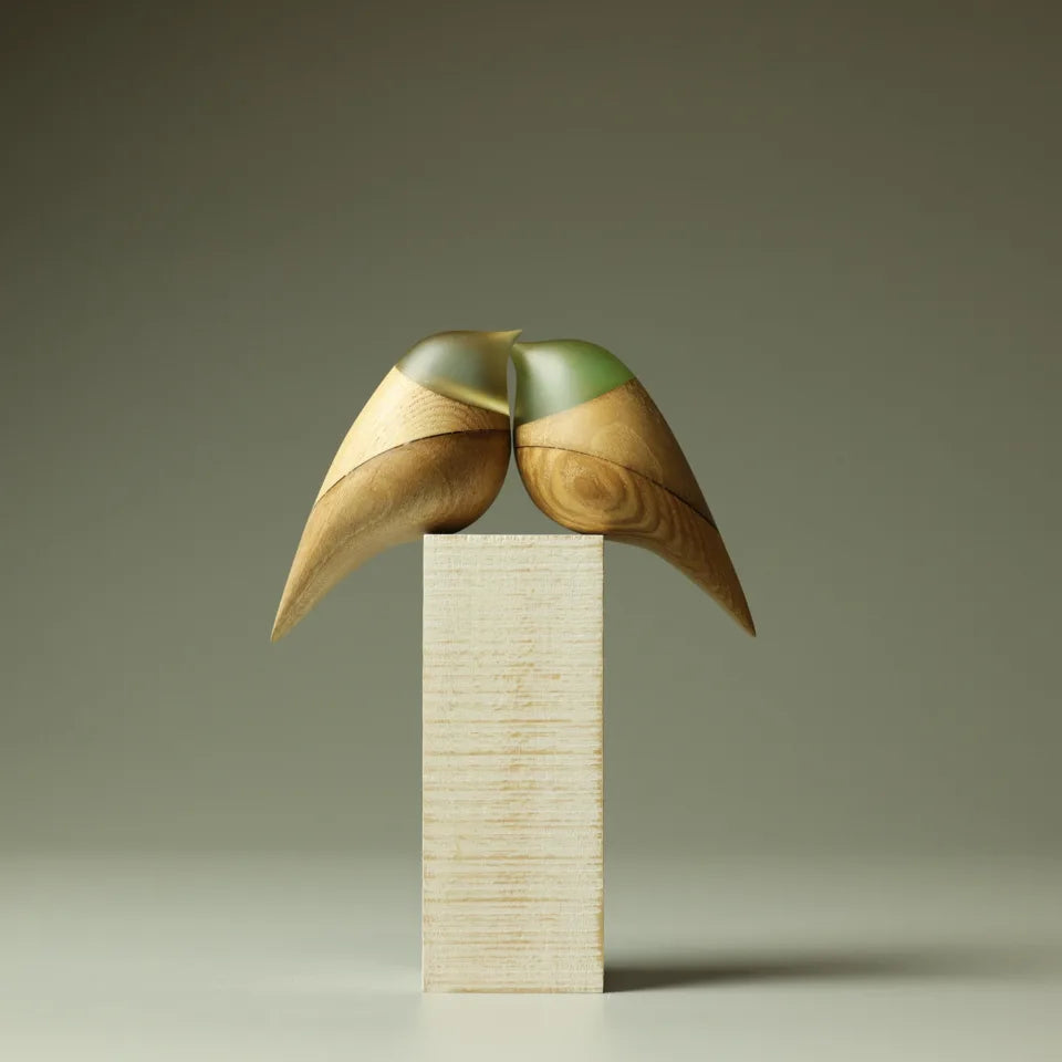 Green Love Bird Duo Sculpture 241