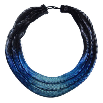 16" 3 Strand Fern Chain Necklace Blue Ice