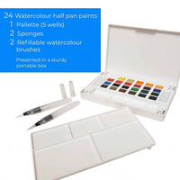 24 Half-Pan Watercolour Set