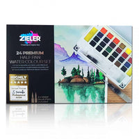 24 Half-Pan Watercolor Set