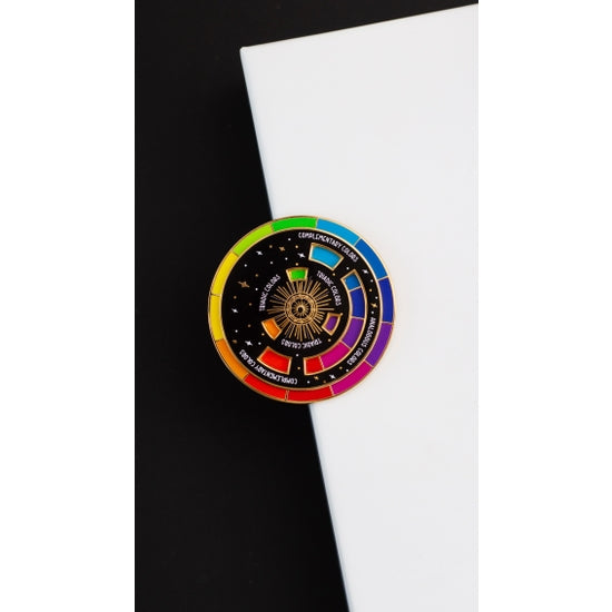 Black Color Wheel Enamel Pin