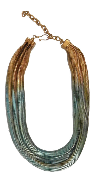 16" 3 Strand Fern Chain Necklace - Verde