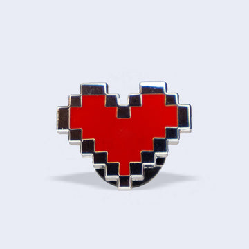 Red Pixel Heart Hard Enamel Pin