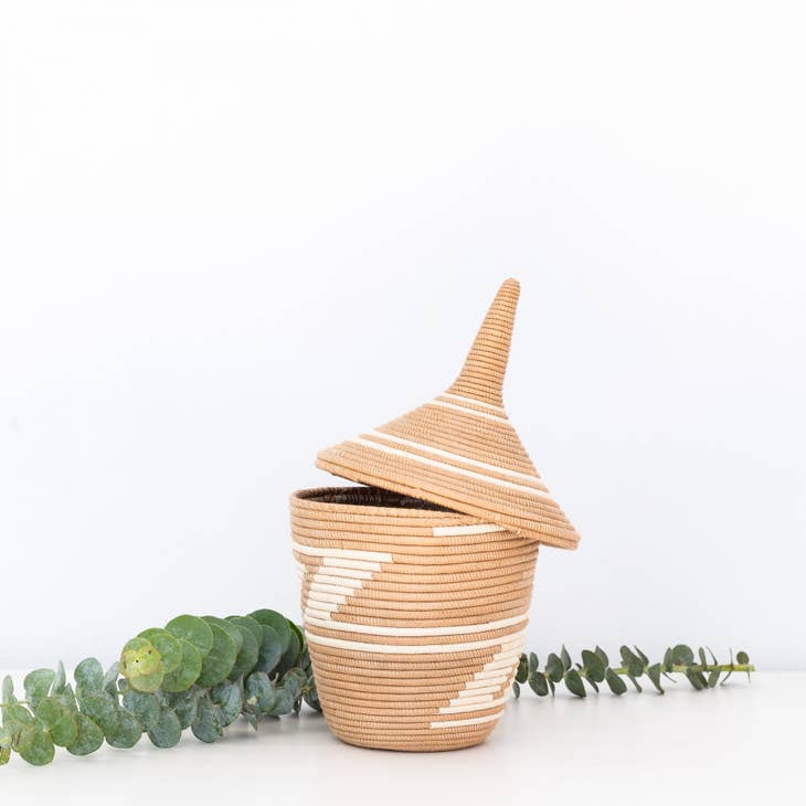Sisal Peace Basket Tea and White