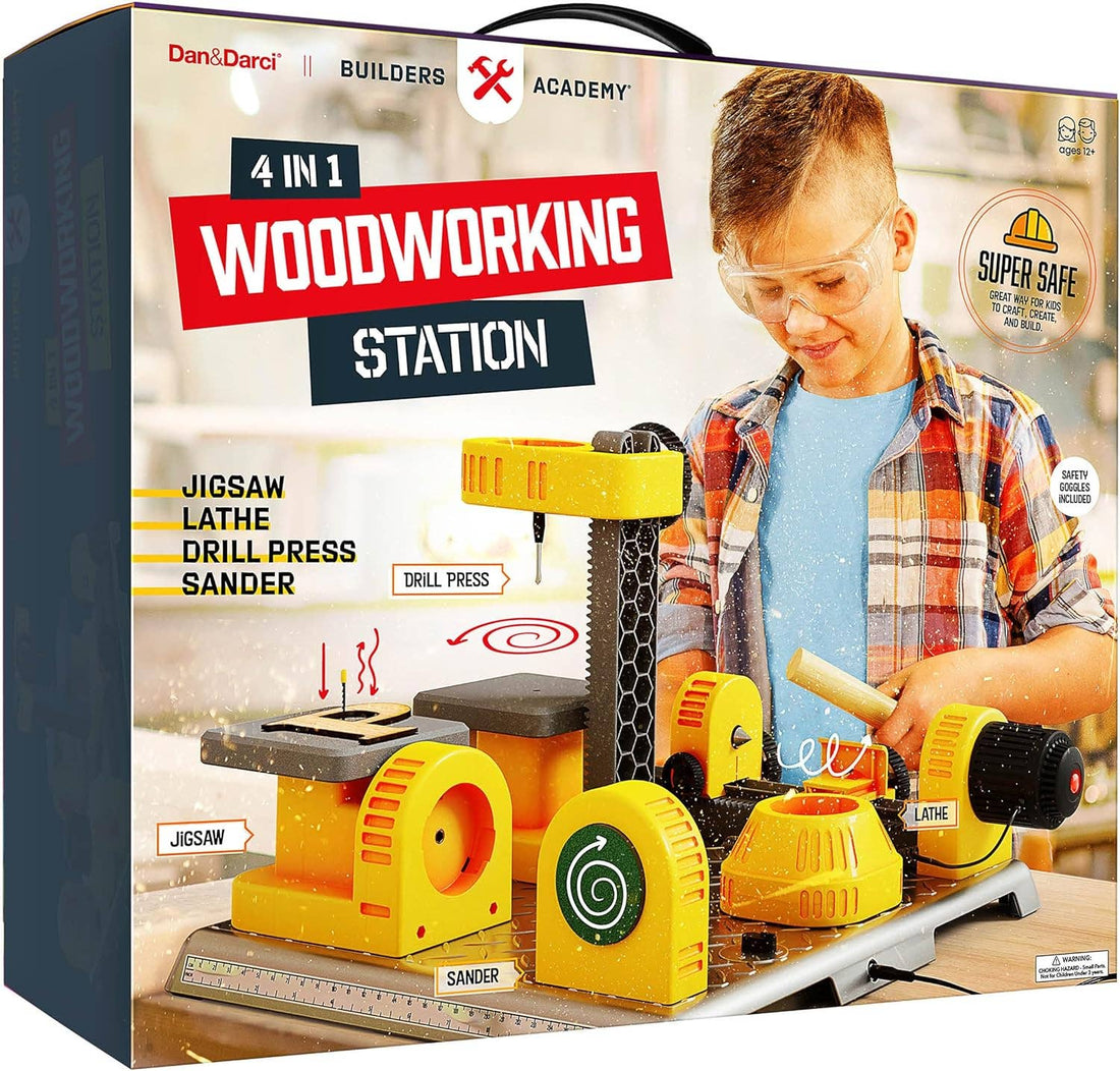 4 in 1 Woodworking Station for Kids