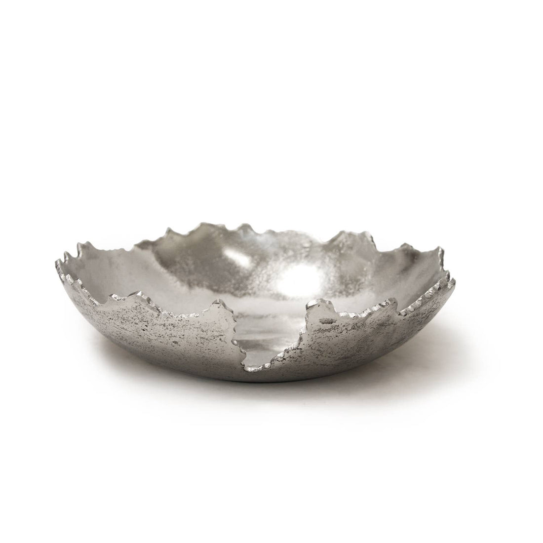 Silver Pangea Shallow Metal Dish
