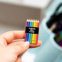 Rainbow Colored Pencils Set Enamel Pin