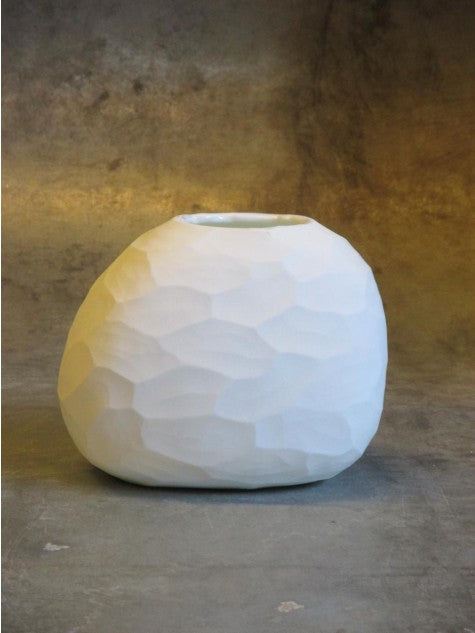 White Tall Pebble Vase