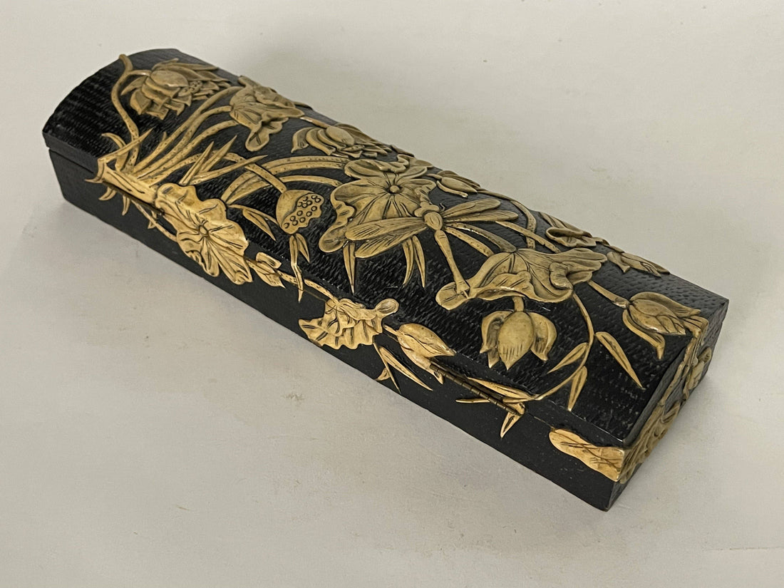 Dragonfly Lotus Soapstone Trinket Box