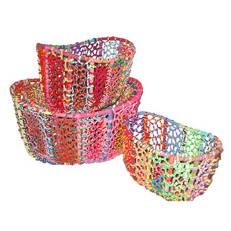 Colorful Tall Jute Baskets