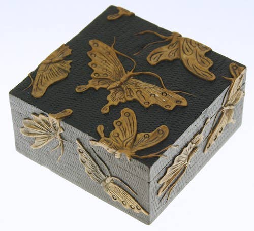 Butterflies - Soapstone Trinket Decor Box