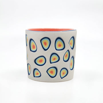 White to Coral Carved 5-Layer Tumbler