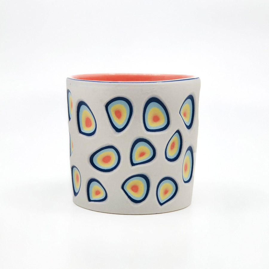 White to Coral Carved 5-Layer Tumbler