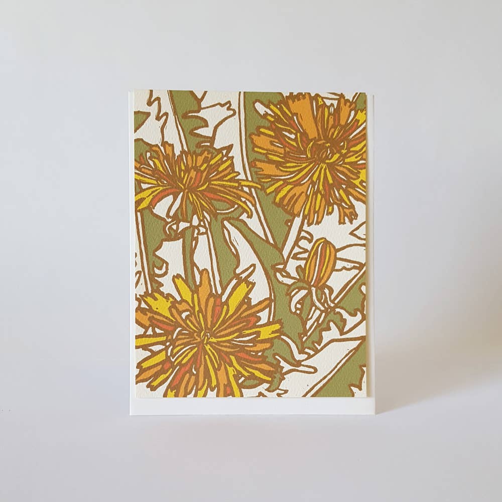 Yellow Dandelion Botanical Blank Notecard