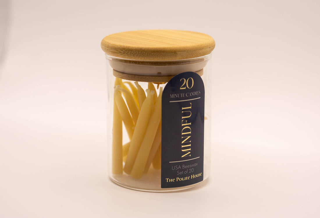 20 Minute Beeswax Mindful Candle Set: (Set of 20)