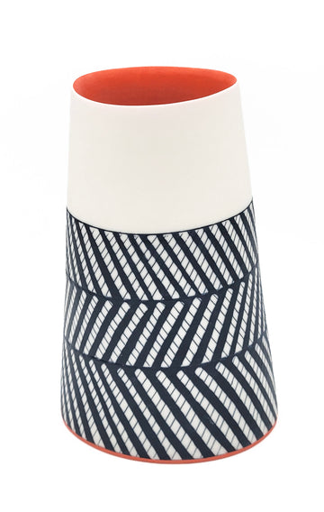 Vase with Deep Orange Interior