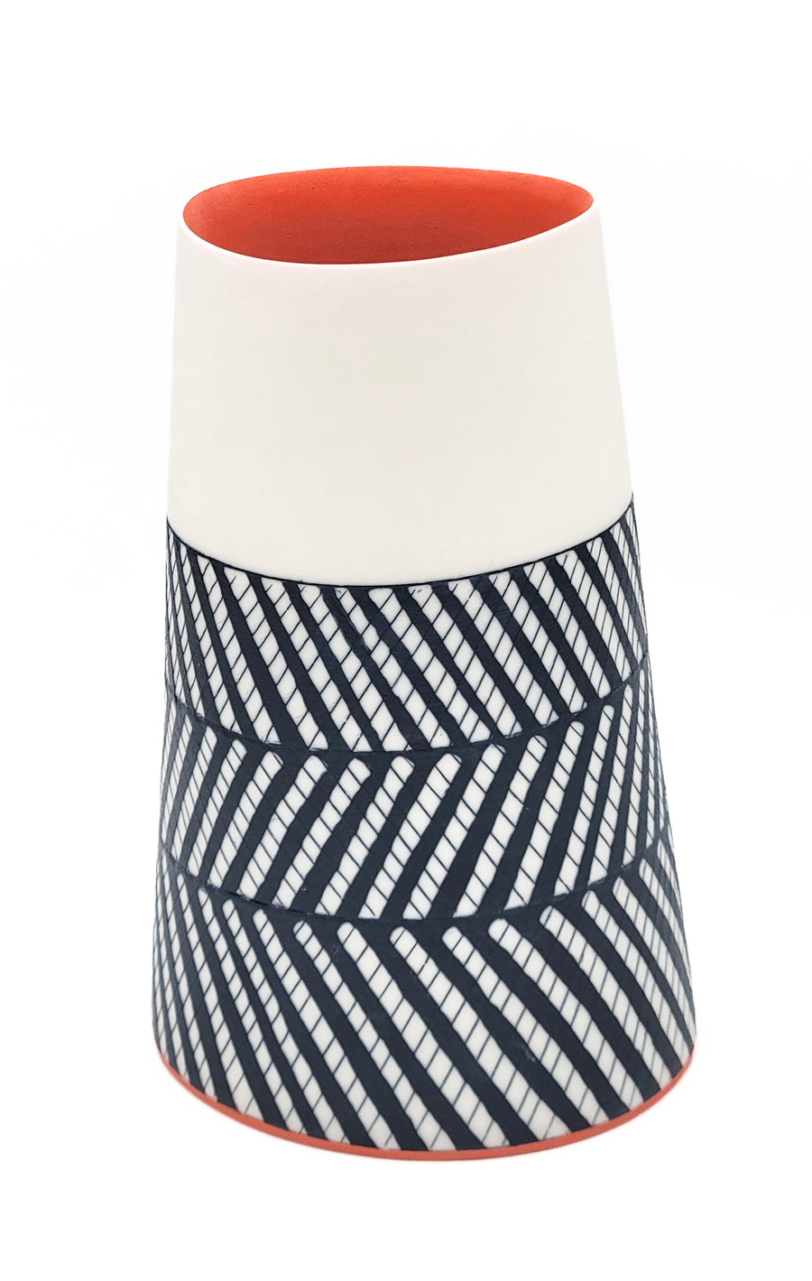 Vase with Deep Orange Interior