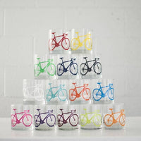 Charcoal Bicycle Rocks Glass