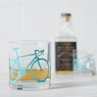 Charcoal Bicycle Rocks Glass