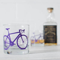 Charcoal Bicycle Rocks Glass