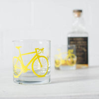 Charcoal Bicycle Rocks Glass