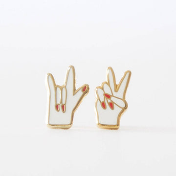 Peace and Love Stud Earrings