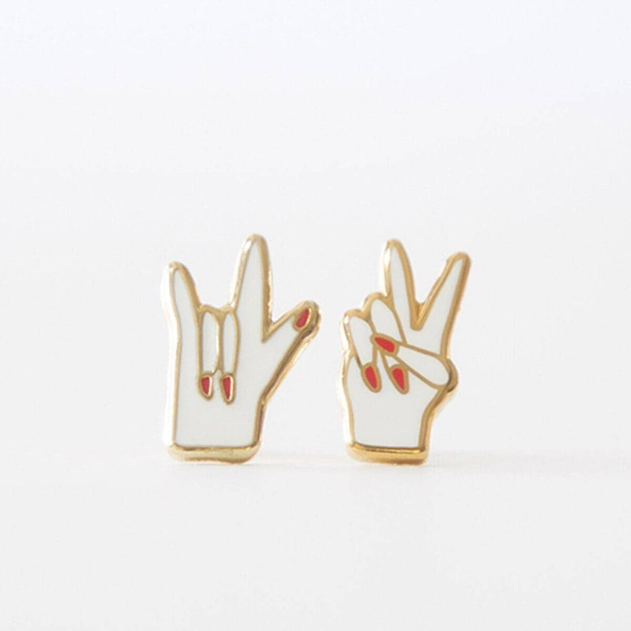 Peace and Love Stud Earrings