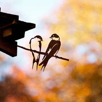 Pair of Swallows Metal Garden Art