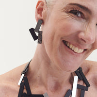Ray Necklace Large - Silver and Black