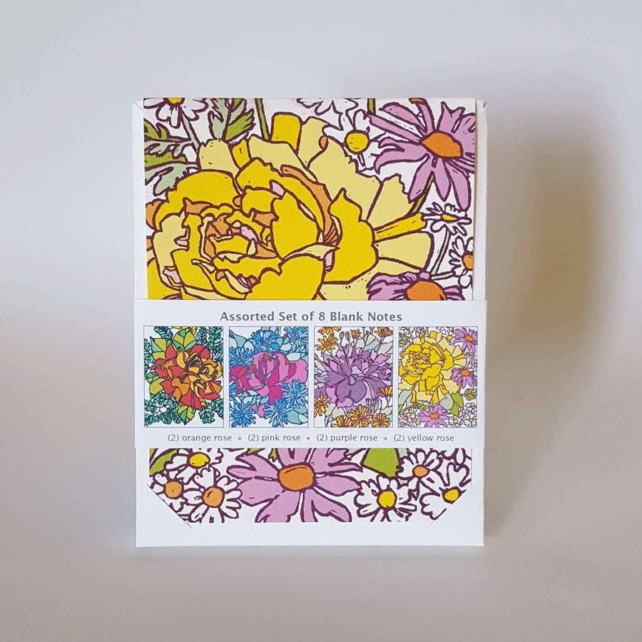 Botanical Yellow Rose Blank Note Card