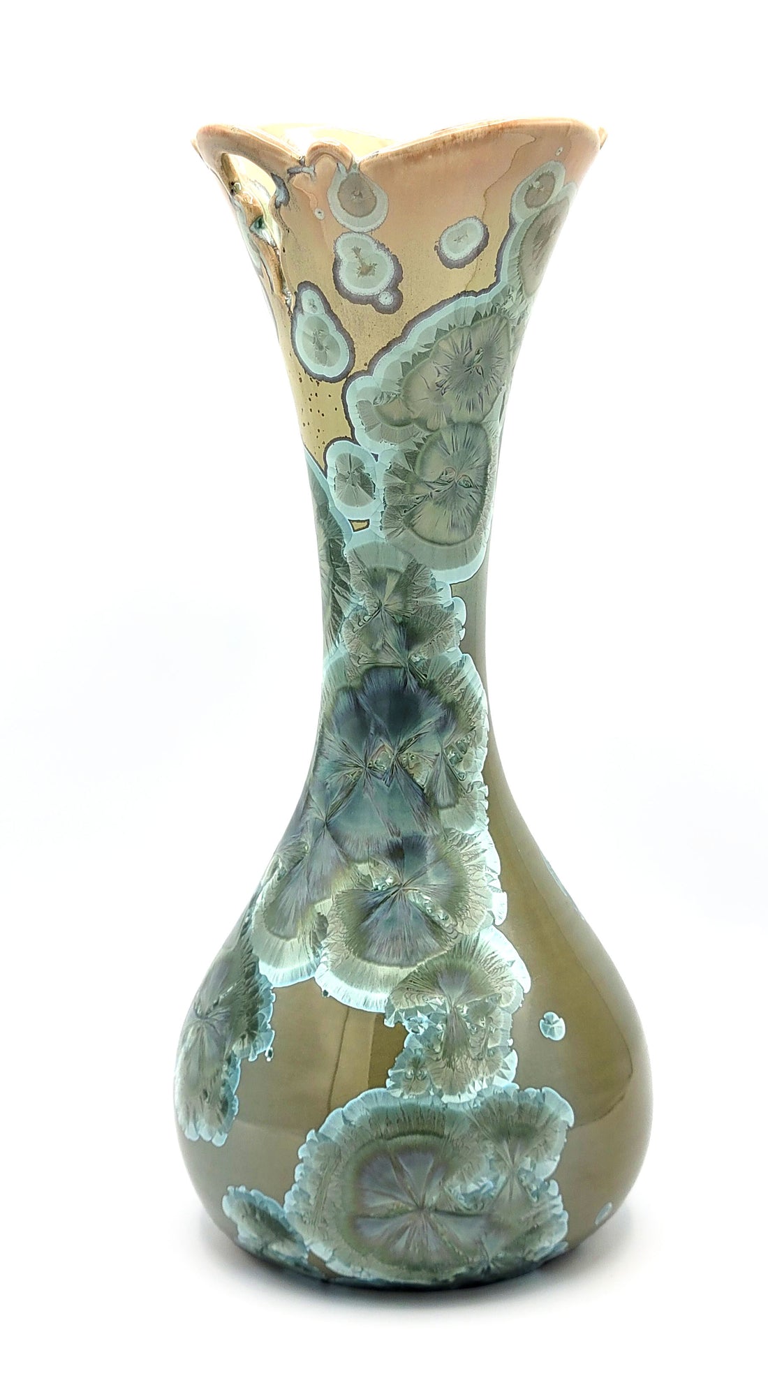 Tall Green Cut-Out Vase 1