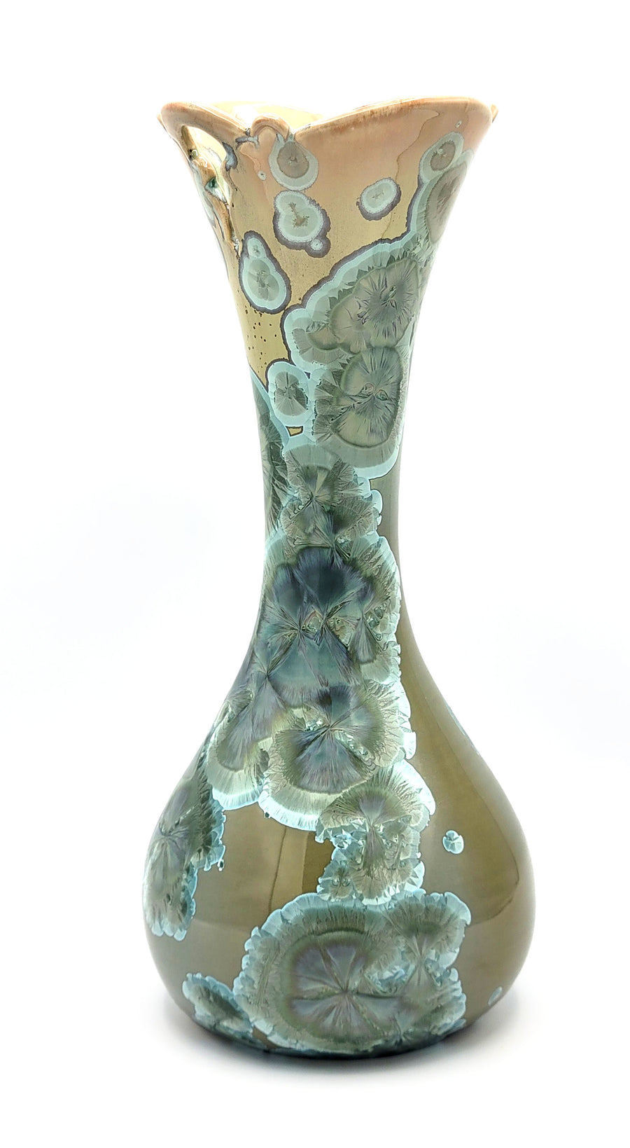 Tall Green Cut-Out Vase 1