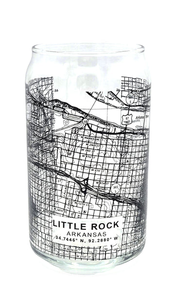 Little Rock Topographic Map Pint Glasses