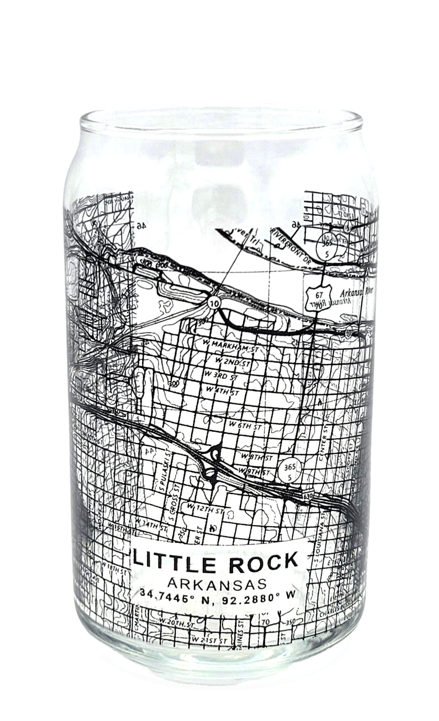 Little Rock Topographic Map Glasses